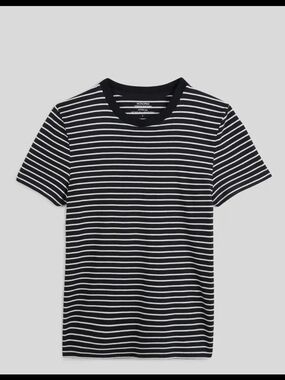 Women's Monoprix French Striped Tee Navy And White Size L